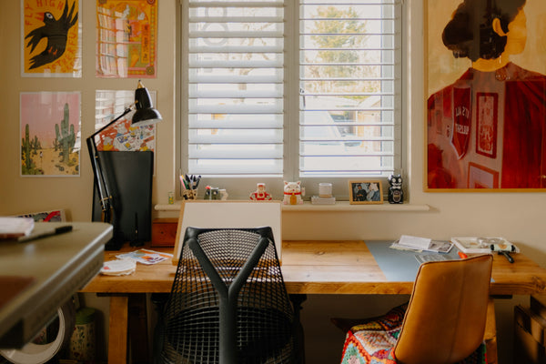 Home office with shutters