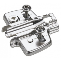 Hettich Silver Adjustable Hinge Mount Plate 0mm Euro Screw