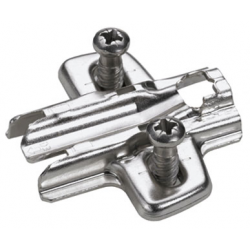 Hettich Silver Std Hinge Mount Plate 0mm Rise Euro Screws