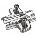 Hettich Silver Std Hinge Mount Plate 0mm Rise Euro Screws