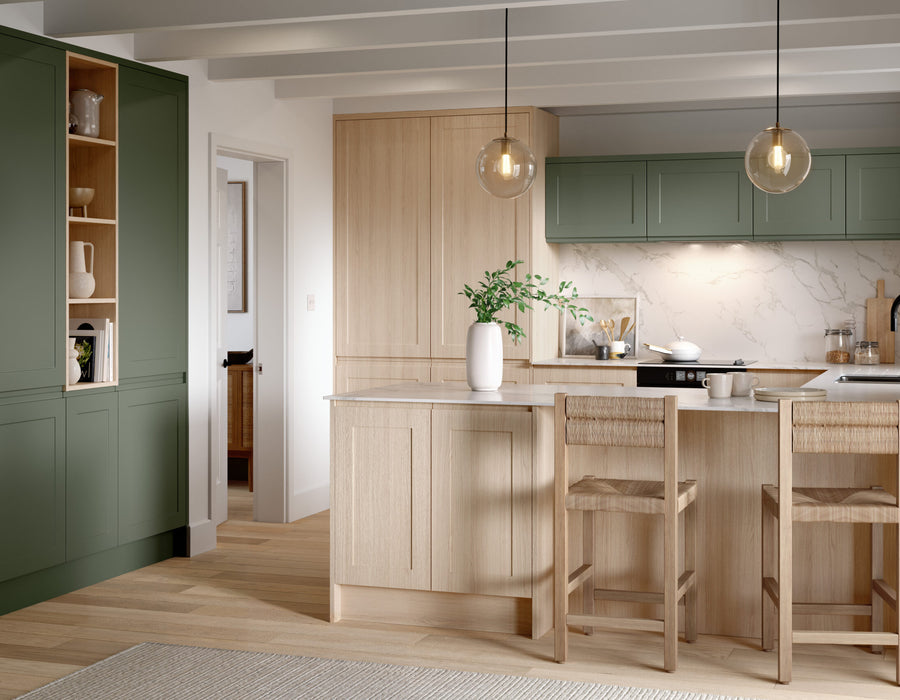 Bella Elland — Supermatt Smoke Green & Light Vicenza Oak