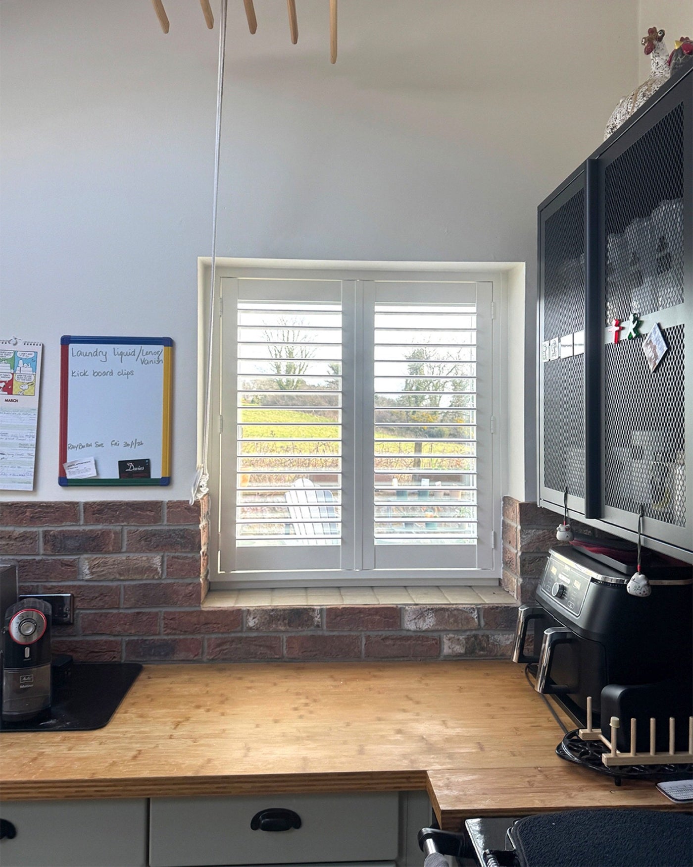 French door shutters with glazed door cut-outs, alternate view