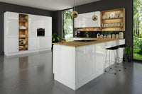 Jayline J-pull handleless kitchen in Supergloss White