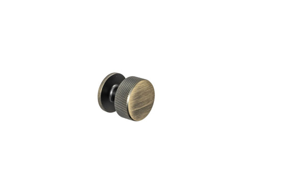 Knurled Knob Aged Brass