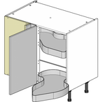 450 Nuvola Corner Pull-Out — for Left-Hand Corner Cabinet (right-hand wirework) — Solid Sides, Graphite