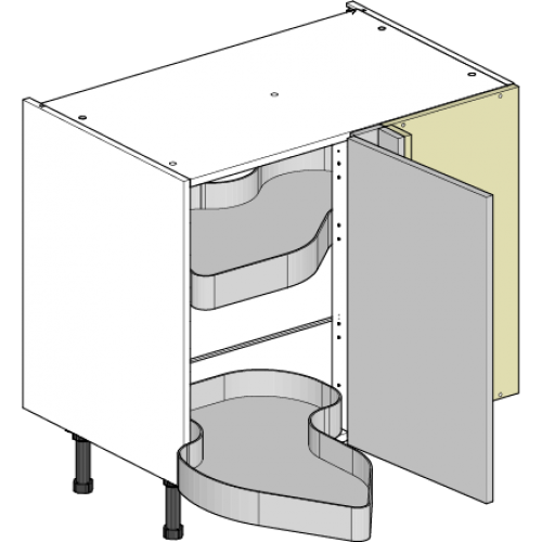 450 Nuvola Corner Pull-Out — for Right-Hand Corner Cabinet (left-hand wirework) — Solid Sides, Graphite