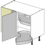 500 Nuvola Corner Pull-Out — for Left-Hand Corner Cabinet (right-hand wirework) — Solid Sides, Graphite