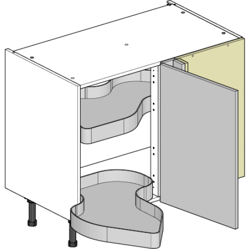500 Nuvola Corner Pull-Out — for Right-Hand Corner Cabinet (left-hand wirework) — Solid Sides, Graphite
