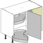 500 Nuvola Corner Pull-Out — for Right-Hand Corner Cabinet (left-hand wirework) — Solid Sides, Graphite