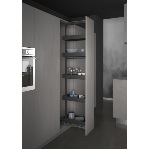 300 Pull Out Larder - Solid Sides. Graphite