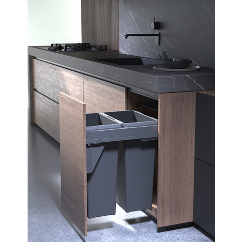 500 Standard Pull Out Bin - Graphite